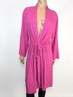 La Lingerie Magenta Pink Modal Wrap Robe Womens Size XLSoft Knit Loungewear